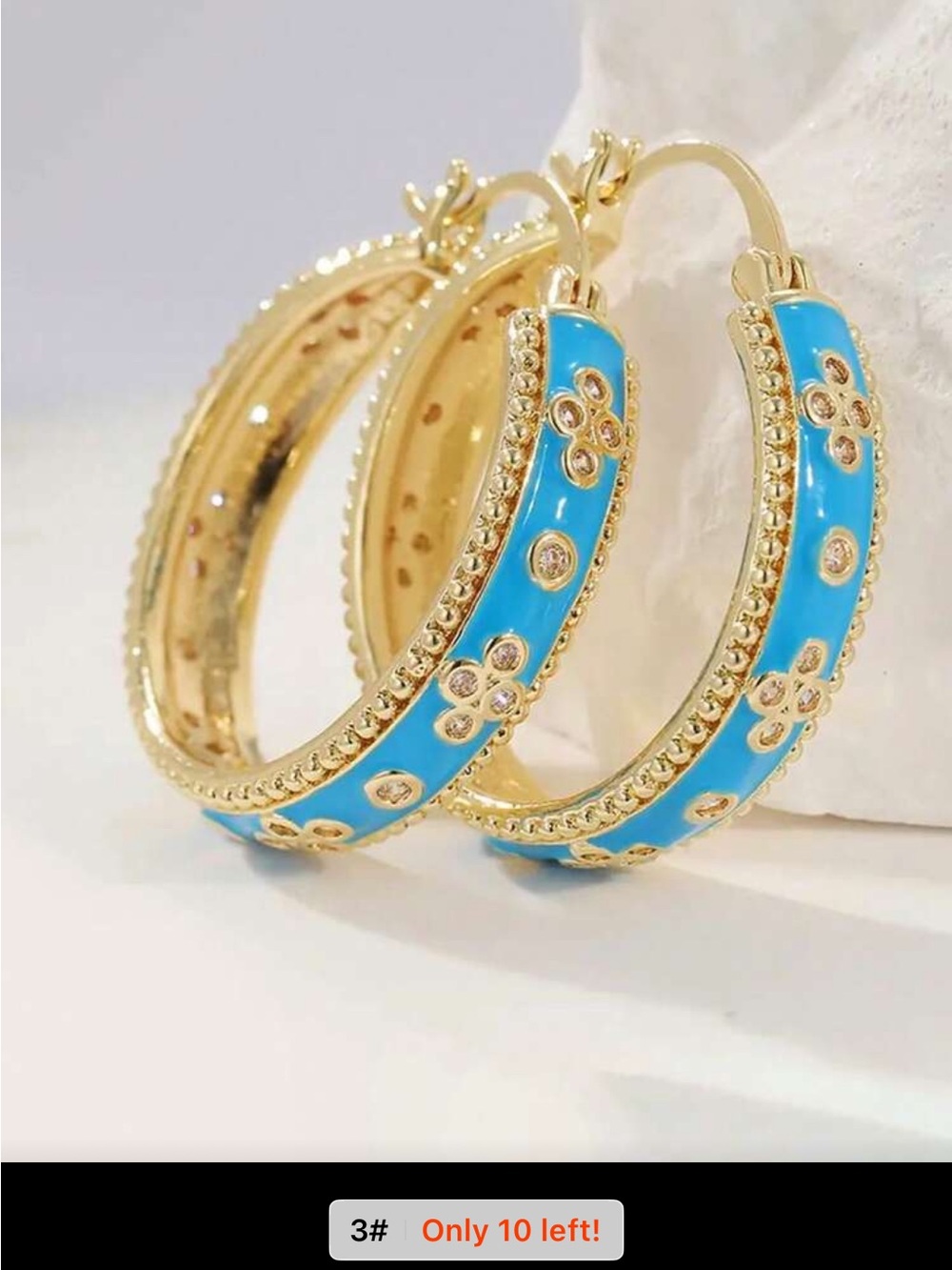 Gold & Turquoise Hoop Earrings - Women Jewelry